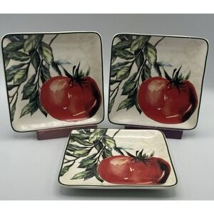 Pier‎ 1 Fresco Appetizer Bread & Butter Plates Set of 3 Tomatoes SEE ALL PHOTOS